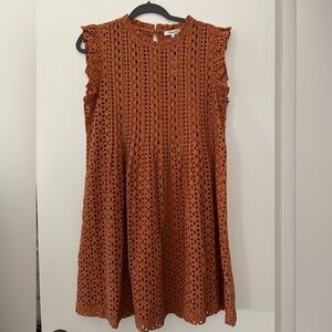 NWT Madewell Terracotta Eyelet Dress Size Large